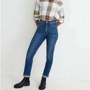 Madewell Highrise Slim Boyjean Medium‎ Wash Great Stretch Size 33